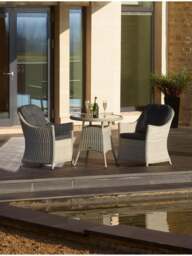 Bramblecrest Monterey Bistro Table Set With 2 Armchairs Dove in grey - thumbnail 3