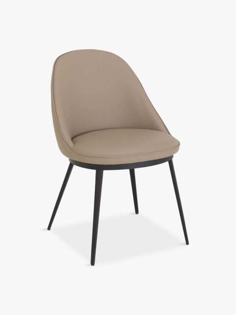 Barker and Stonehouse Quebec Dining Chair in Taupe, Faux Leather - image 1