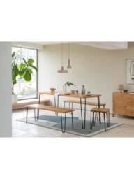 Heal's Brunel Dining Table Rectangular Oak in Brown, Size 160x80x76 - thumbnail 4