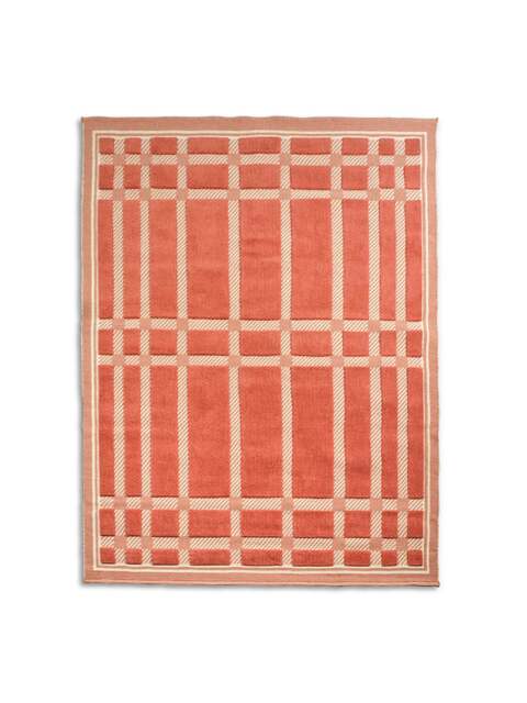 Heal's Lattice Rug Coral Large in Teracotta, Wool - image 1