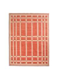 Heal's Lattice Rug Coral Large in Teracotta, Wool - thumbnail 1