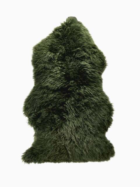 Hanlin Sheepskin Rug in Mid Green, Size 95cm