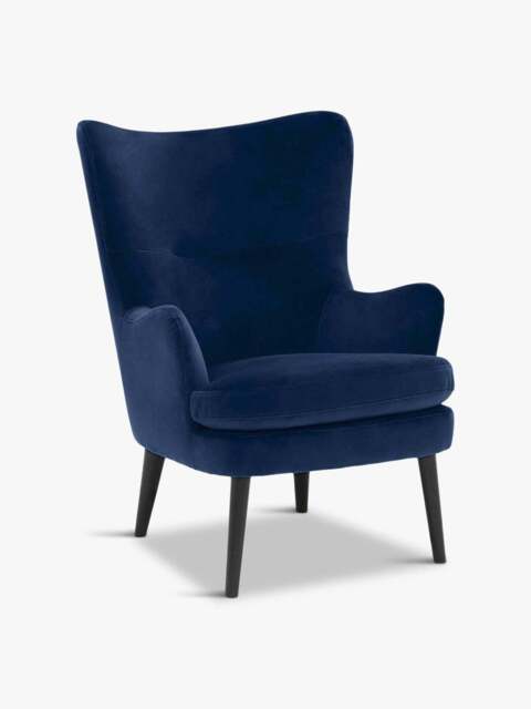 Barker and Stonehouse Marcy Velvet Chair, Navy in Blue