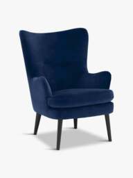 Barker and Stonehouse Marcy Velvet Chair, Navy in Blue