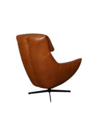 Barker and Stonehouse Grantham Swivel Chair in Brown, Leather - thumbnail 4