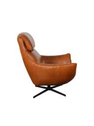 Barker and Stonehouse Grantham Swivel Chair in Brown, Leather - thumbnail 2