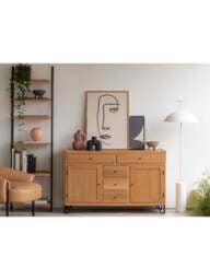 Heal's Brunel Lean To Narrow Shelves Oak in Brown, Size 50x35x175 - thumbnail 3