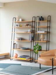 Heal's Brunel Lean To Narrow Shelves Oak in Brown, Size 50x35x175 - thumbnail 2