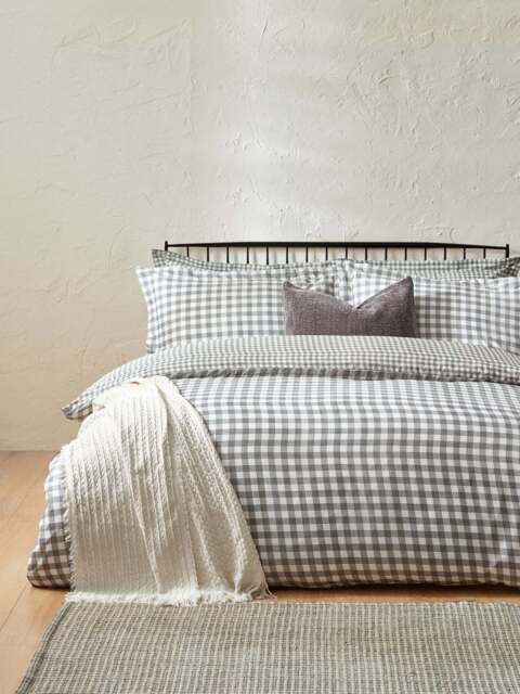 Yard Living Barton Duvet Cover Set in Grey, Size Superking - image 1