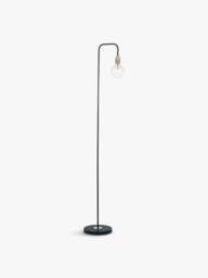 Dar Lighting Keifer Floor Lamp in Black, Satin