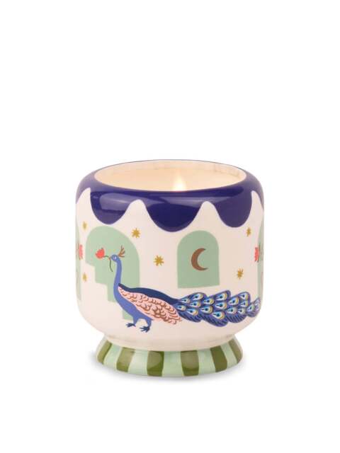 Designworks Inc A Dopo Peacock Ceramic Candle in Green - image 1