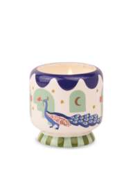 Designworks Inc A Dopo Peacock Ceramic Candle in Green - thumbnail 1