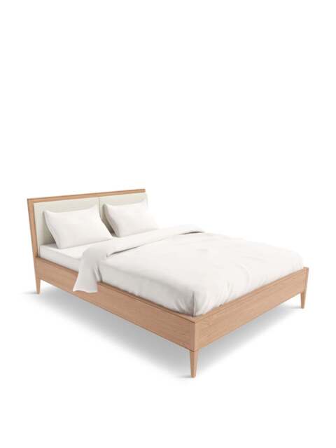 Heal's Lars King Bed Cashmere And Oak in Cream, Polyester, Size 161x215x99 - image 1