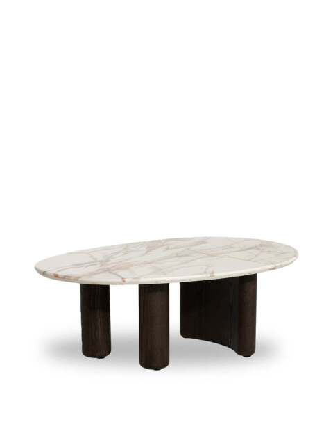 Barker and Stonehouse Nord Marble Effect Coffee Table in White - image 1