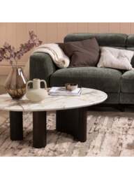 Barker and Stonehouse Nord Marble Effect Coffee Table in White - thumbnail 2