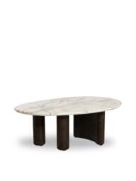 Barker and Stonehouse Nord Marble Effect Coffee Table in White - thumbnail 1