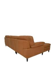 Barker and Stonehouse Olson Tufted Corner Sofa With Chaise in Brown, Leather - thumbnail 3