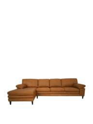 Barker and Stonehouse Olson Tufted Corner Sofa With Chaise in Brown, Leather - thumbnail 2