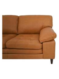 Barker and Stonehouse Olson Tufted Corner Sofa With Chaise in Brown, Leather - thumbnail 4