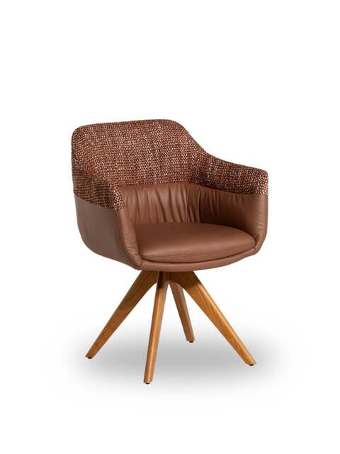 Barker and Stonehouse Dixon Dining Chair in Brown, Leather - image 1