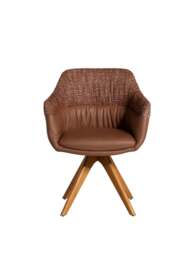 Barker and Stonehouse Dixon Dining Chair in Brown, Leather - thumbnail 2