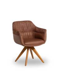Barker and Stonehouse Dixon Dining Chair in Brown, Leather - thumbnail 1