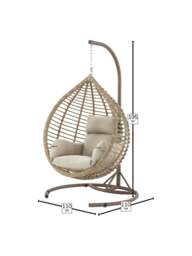 Bramblecrest Chedworth Rattan Single Tulip Open Weave Hanging Cocoon - thumbnail 5