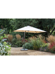 Bramblecrest Truro 3M Sand Square Parasol with Granite Base Neutral - thumbnail 2