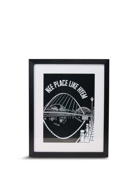 Lines Behind Regional Typography Framed Art Print A3, Wood/Metal