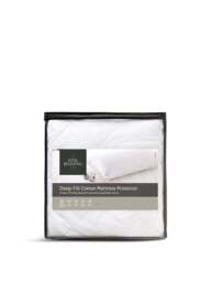 The Fine Bedding Company Deep-Fill Cotton Mattress Protector in White, Cotton/Polyester, Size Superking
