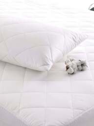 The Fine Bedding Company Deep-Fill Cotton Mattress Protector in White, Cotton/Polyester, Size Superking - thumbnail 2