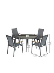 Bramblecrest Sofia 4 Seat Garden Dining Set Anthracite - thumbnail 3