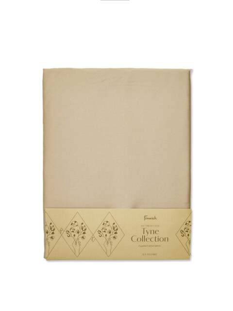 Fenwick at Home Tyne Fitted Sheet Tan in Camel, Cotton, Size Double