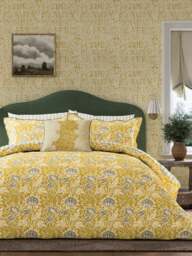 Morris & Co X Elmcote Cover Set in Sunflower, Size Double