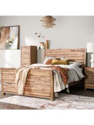 Barker and Stonehouse Charlie Reclaimed Wood King Bed Frame High End in Brown - thumbnail 2