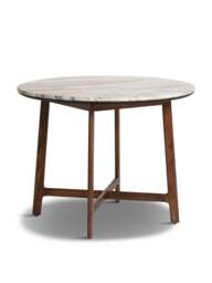 Barker and Stonehouse Cresta Marble And Acacia Wood Dining Table in Brown - thumbnail 1