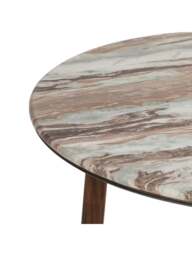 Barker and Stonehouse Cresta Marble And Acacia Wood Dining Table in Brown - thumbnail 4