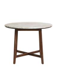 Barker and Stonehouse Cresta Marble And Acacia Wood Dining Table in Brown - thumbnail 3