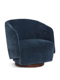 Barker and Stonehouse Pellaro Swivel Armchair in Blue - thumbnail 1