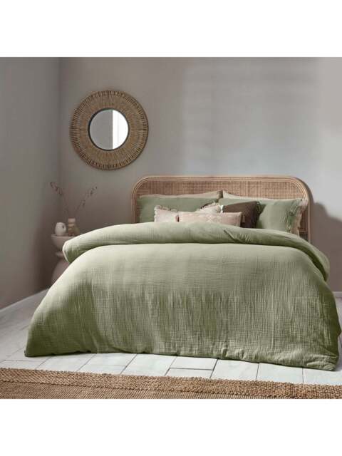 Yard Living Lark Duvet Cover Set in Eucalyptus, Size Double - image 1