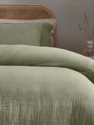 Yard Living Lark Duvet Cover Set in Eucalyptus, Size Double - thumbnail 2