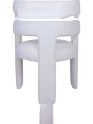 Libra Interiors Fully Upholstered Ivory Slub Chair in White, Size 60x50x72 - thumbnail 4