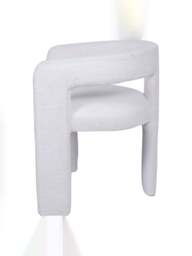 Libra Interiors Fully Upholstered Ivory Slub Chair in White, Size 60x50x72 - thumbnail 5