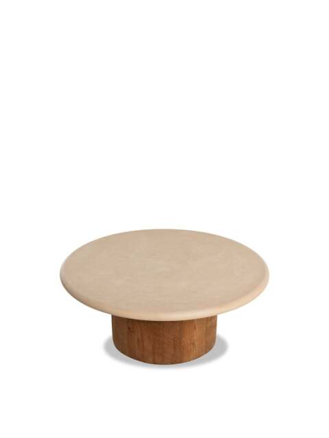 Barker and Stonehouse Panama Faux Stone Large Round Coffee Table in Brown - image 1