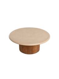 Barker and Stonehouse Panama Faux Stone Large Round Coffee Table in Brown - thumbnail 4