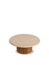 Barker and Stonehouse Panama Faux Stone Large Round Coffee Table in Brown - thumbnail 1
