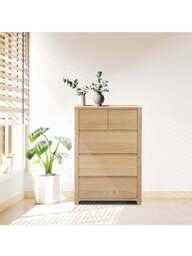 Barker and Stonehouse Hadrian Oak 2 Over 3 Drawer Chest in Neutral - thumbnail 2