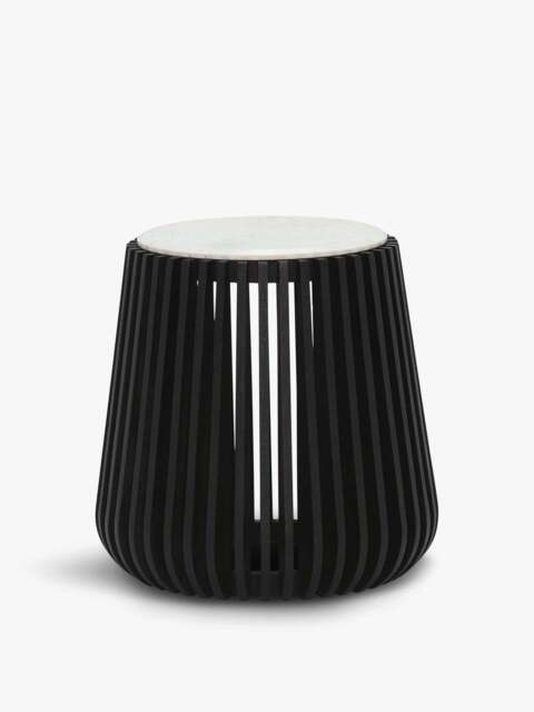Barker and Stonehouse Nero Side Table, White Marble in Black - image 1