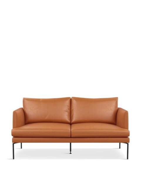 Heal's Matera 2 Seater Sofa Daino Treacle in Tan, Leather, Size 160x87x82