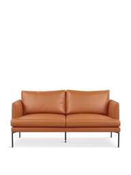 Heal's Matera 2 Seater Sofa Daino Treacle in Tan, Leather, Size 160x87x82